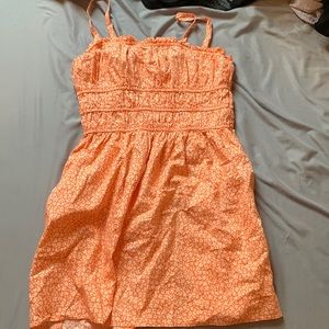 Orange floral dress
